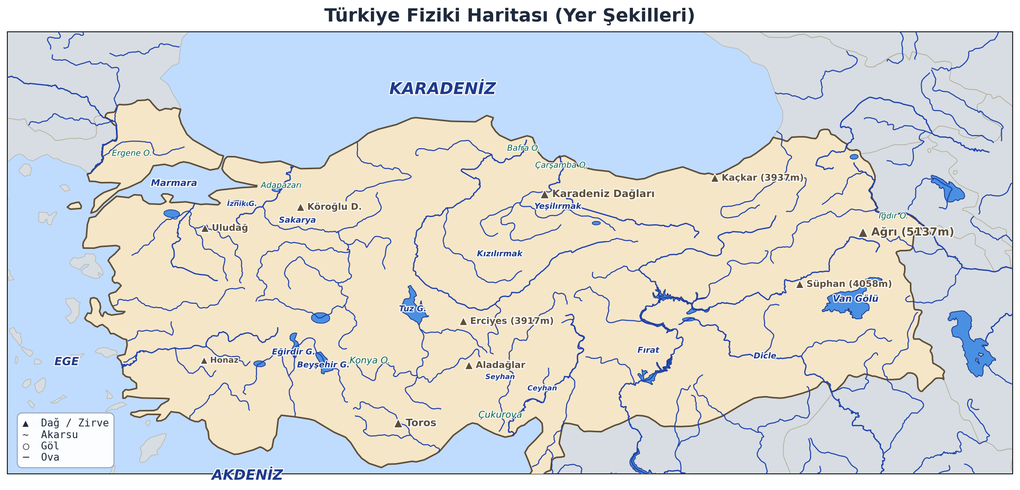Türkiye Fiziki Haritası