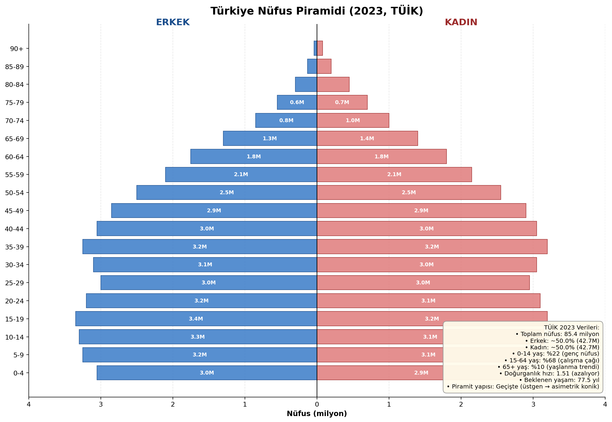 Türkiye Nüfus Piramidi